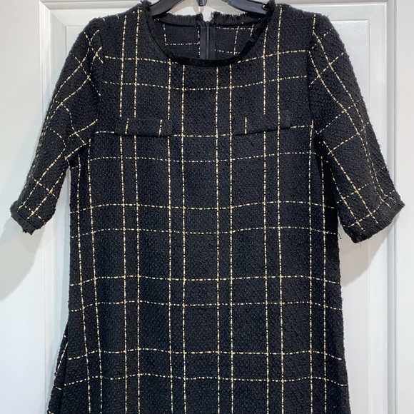 Shein black tweed style shift dress size large - Picture 5 of 10